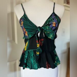 Patrons of Peace Green Floral Camisole